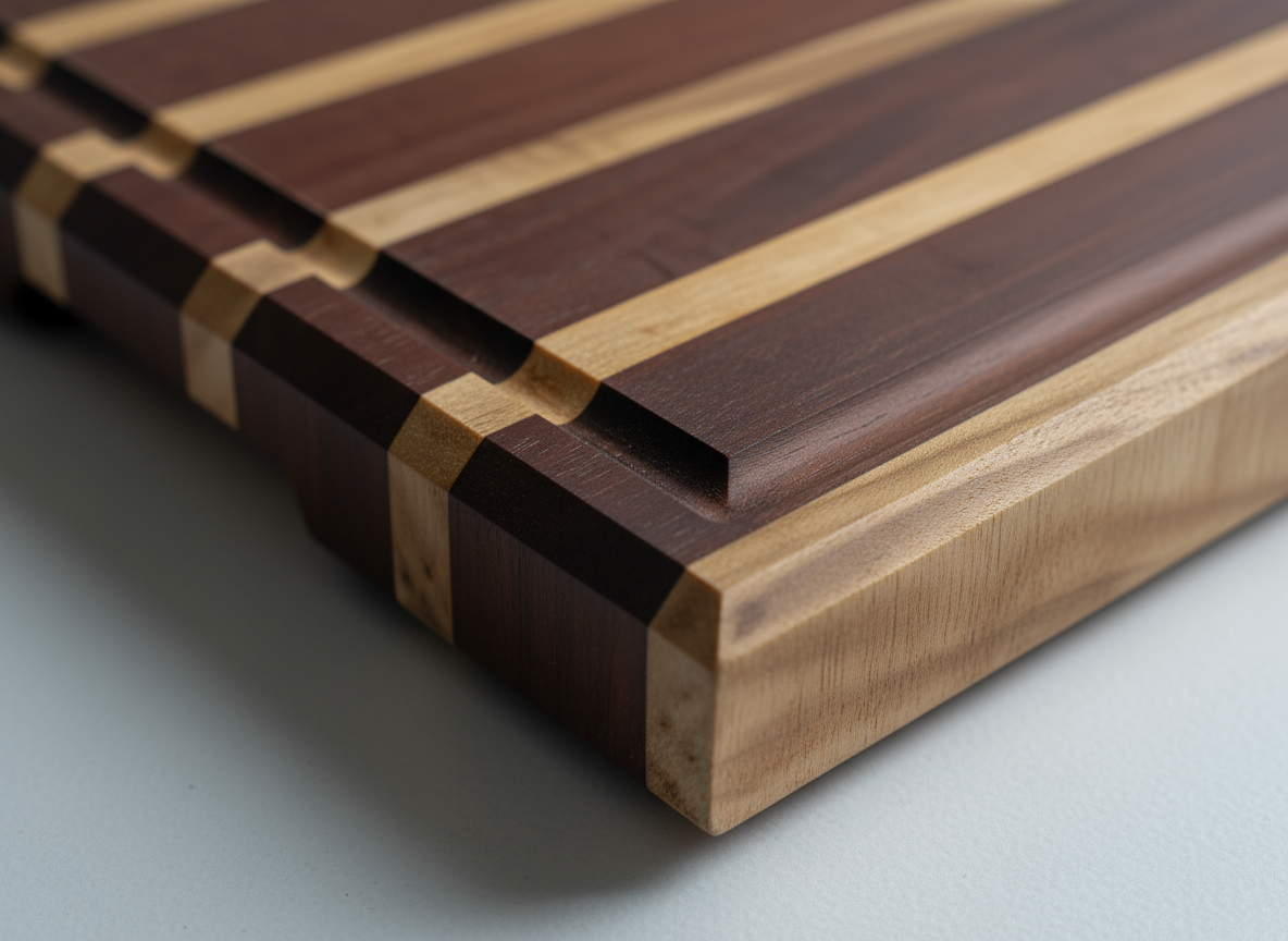 Premium Wooden Chopping Board – Striped Butcher Block Cutting Board